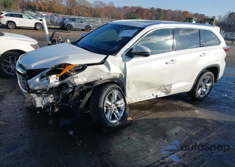 2015 Toyota Highlander Limited V6 z USA, uszkodzony, nr VIN 5TDYKRFH0FS098578